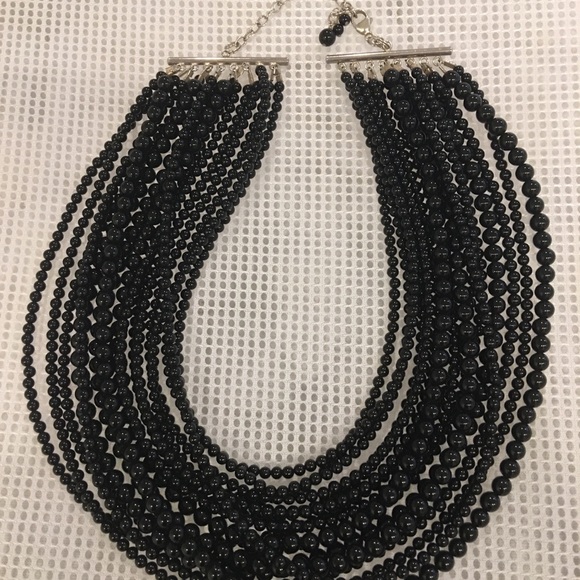 16 Strand black beaded necklace - Picture 4 of 5